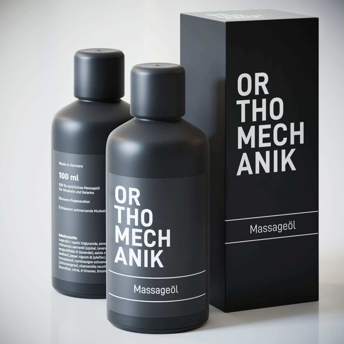 Vitruvia Massageöl zur Regeneration Flasche und Verpackung