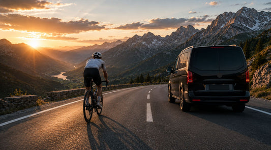 Supported Ultracycling Radfahrer mit Team