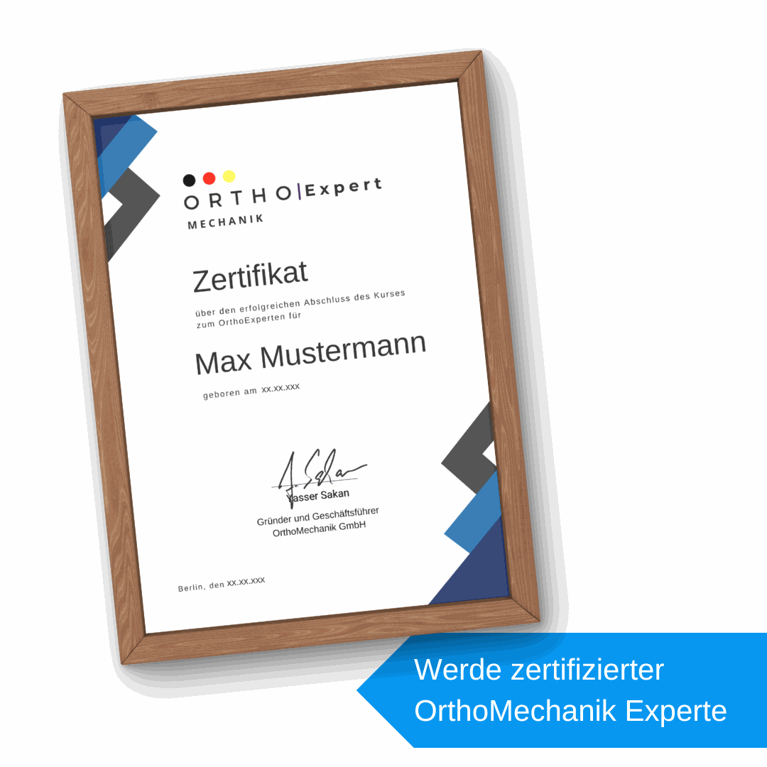 Kostenloser Ortho Mechanik Zertifikatskurs online.