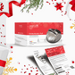Weihnachtsgeschenk Fuß-Massagegerät OrthoHands von OrthoMechanik Verpackung und Broschüre.