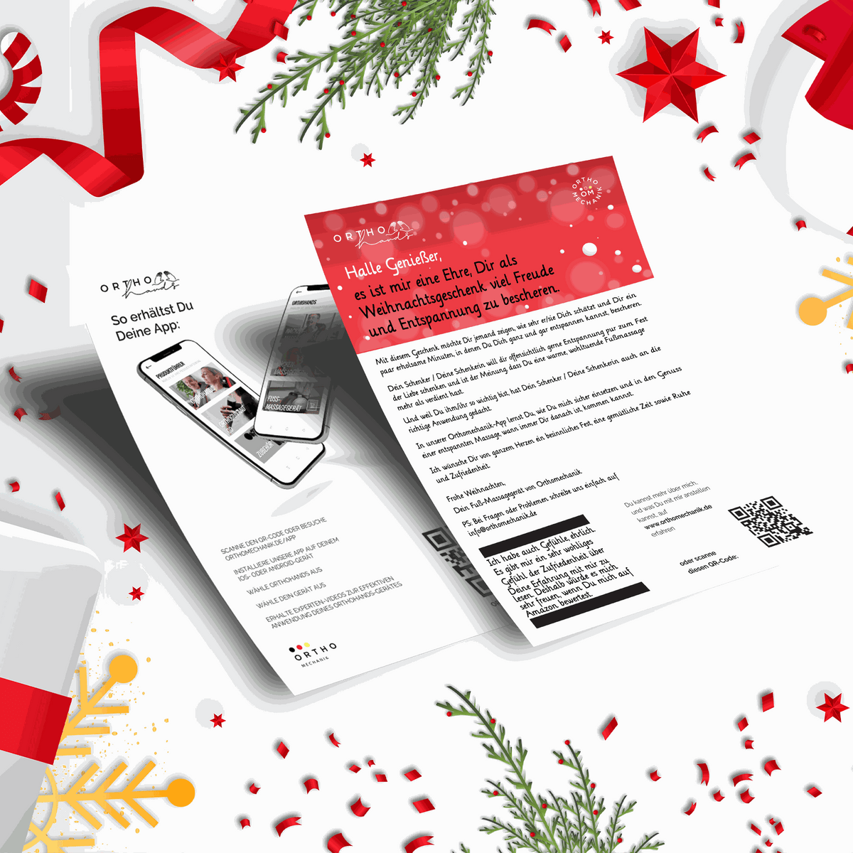 Weihnachtsgeschenk Fuß-Massagegerät OrthoHands von OrthoMechanik.